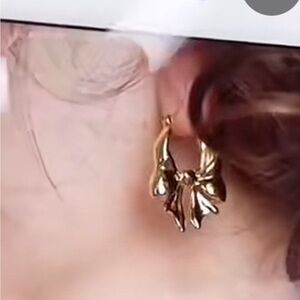 Gold filled Floral Hoop Earrings - Women Jewelry